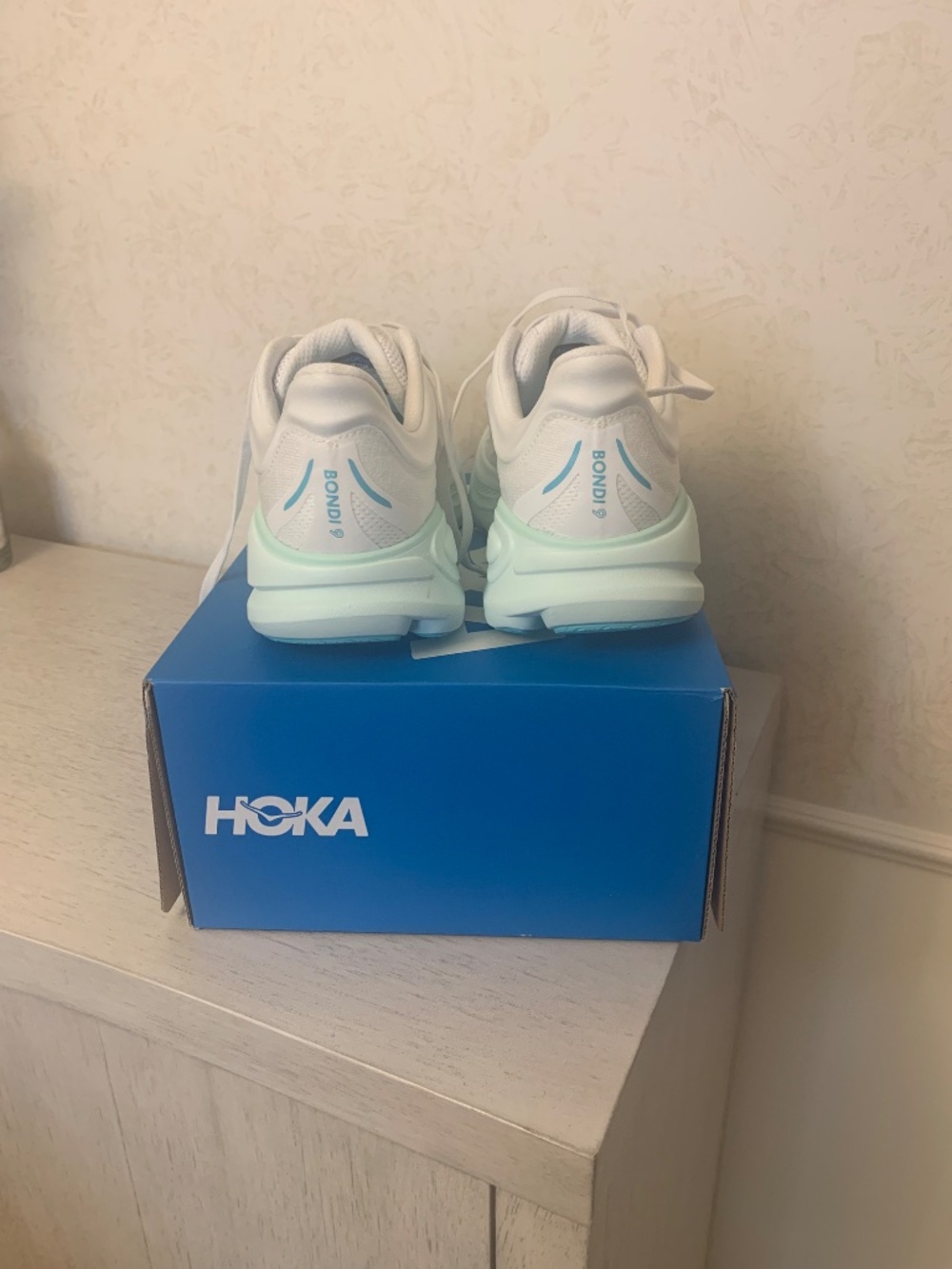 Women’s Mint Green and White HOKA Sneakers, Size 9B - Picture 6 of 9